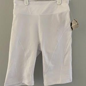 NWT Free People White Biker Shorts